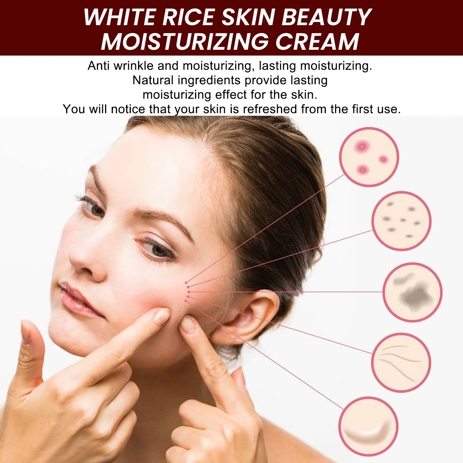 Rice Anti-wrinkle Facial Cream Acne Melasma Treatment Pigmentation Whitening